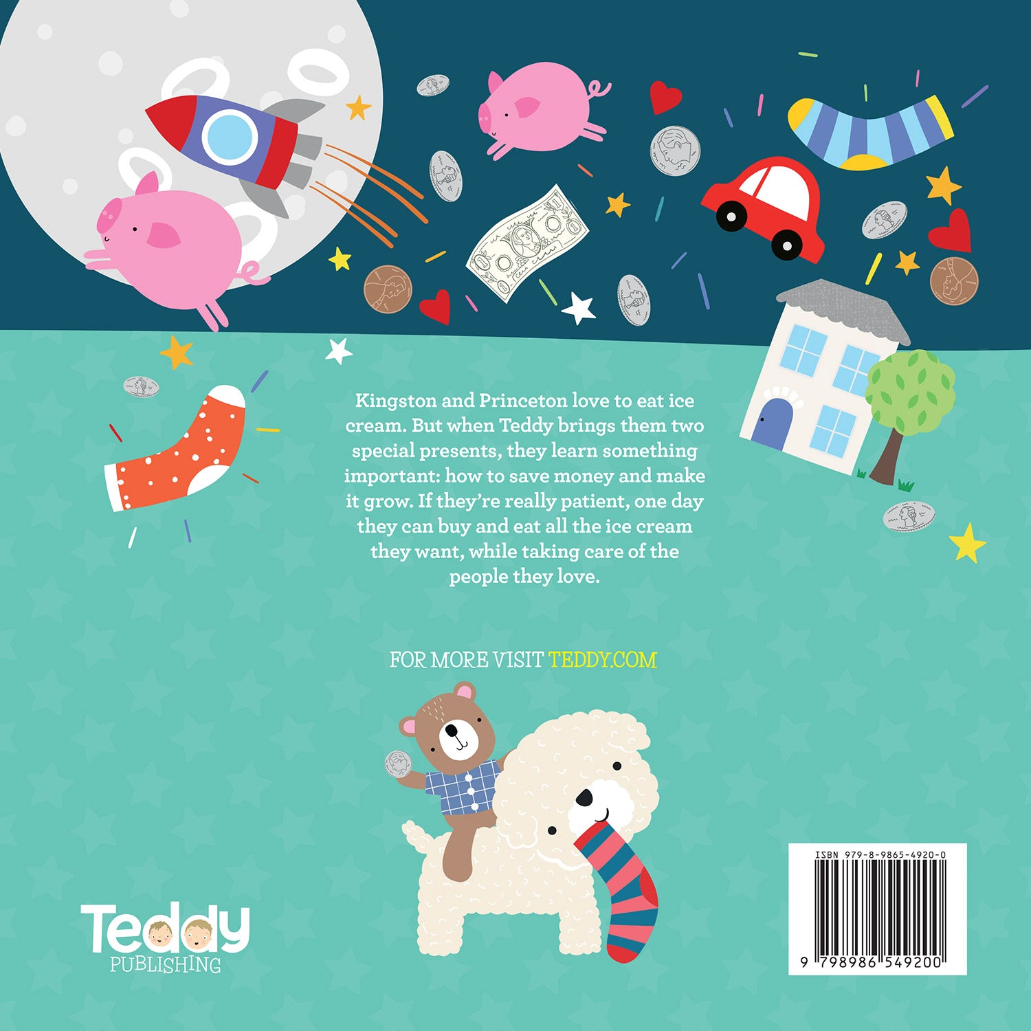 Teddy and the PIGGY BANKS back cover